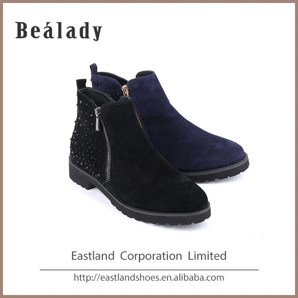 Wholesale EVA sole sheep suede leather lady fashion short ankle boots