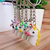 Yiwu supplier New products best quality promotion custom 3d keychain unicorn charms pvc key rings with logo 073