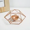 Modern tea light metal geometric candle holder for home decor