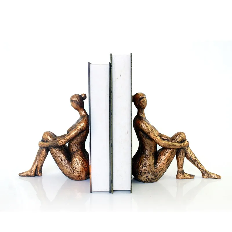 Abstract Character Man Statue Resin Figurine Decoration gold bookend crystal bookends factory