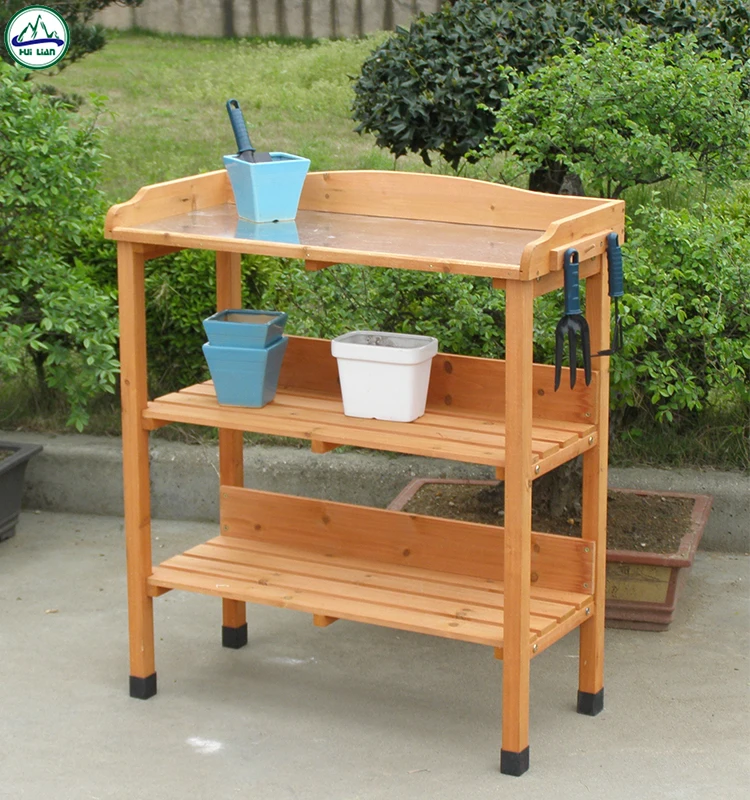 Garden Working Table Outdoor Potting Table Wooden Furniture Designs For