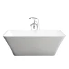 New Design Ergonomic Design Standalone Solid Surface Bathtub Acrylic Freestanding Bath Tub Square Shape
