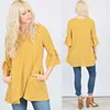 ladies blouses tops 2017 Polka Dot Ruffle Sleeve Hi Lo Top Custom patterns for clothing