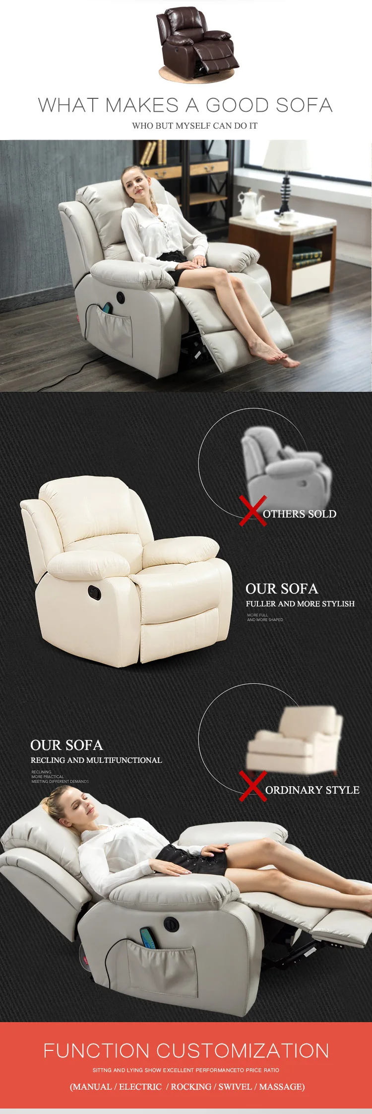 reclining sofa leather