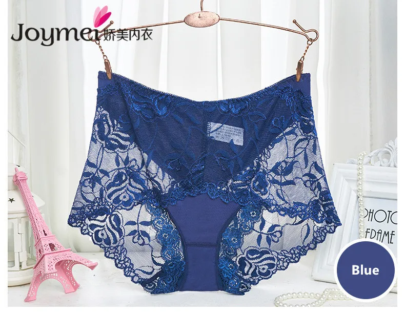 High Waist Elastic Lace Hollow Panty Breathable Comfortable Cotton 