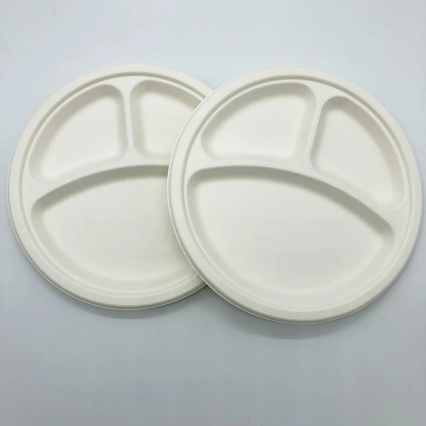 10 Inch Disposable Heavy Duty 3 Compartment Plates 100 Natural