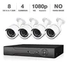 1080N 4CH Security Camera System AHD DVR Video Surveillance Kit with (4) HD 2.0MP (1080P) Waterproof Bullet CCTV Cameras,