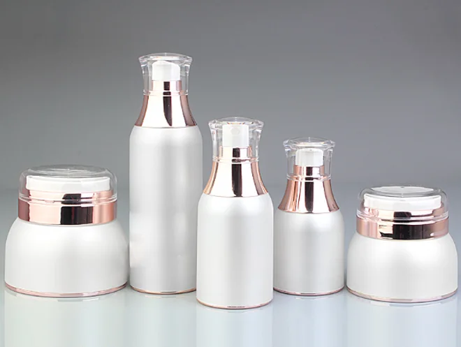 50g high grade double wall round white or gold cosmetics face cream empty plastic PETG container for skin care packaging
