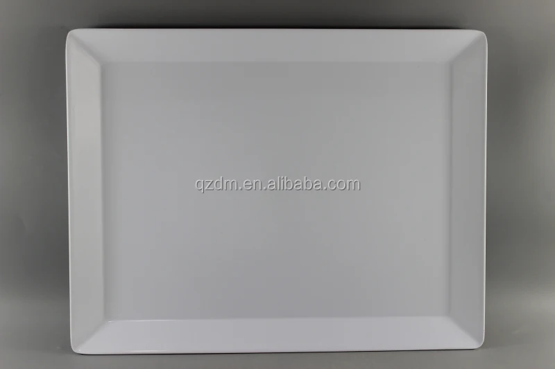 White Melamine SevringTray Plastic big plate for Hotel