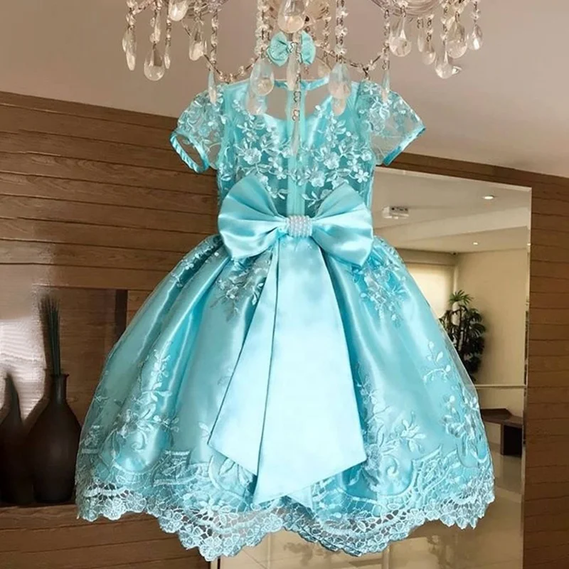 big bow flower girl dress