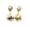 Wholesale popular fashion Arete drop real freshwater pearl gold plated earring women jewelry