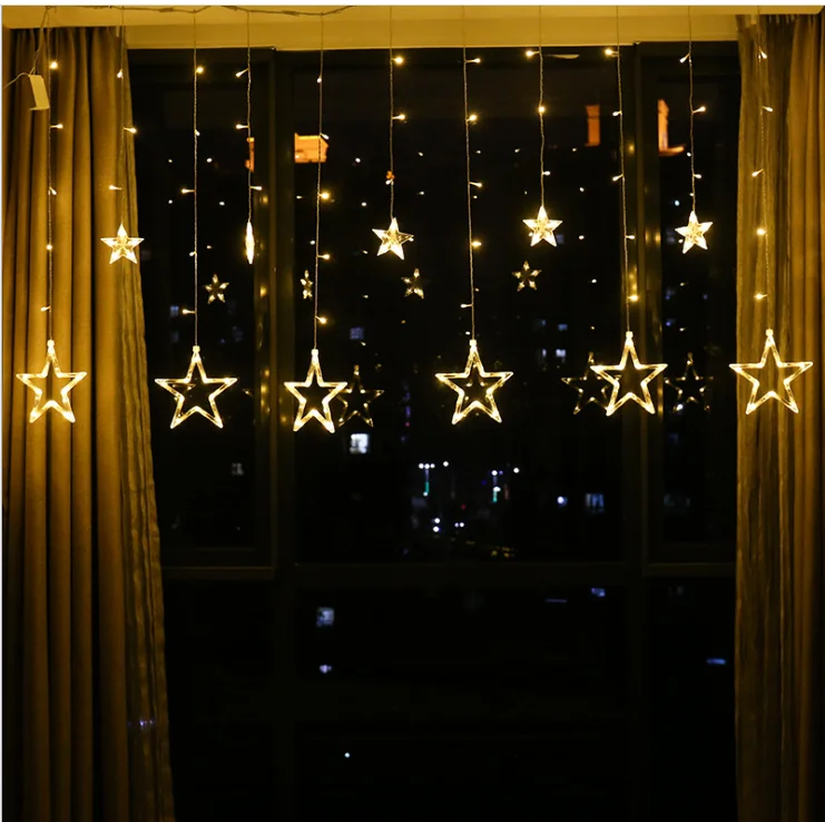 DEL-étoiles Rideau 100 Lumières étoiles Chaîne Lumières Rideau Fenêtre éclairage