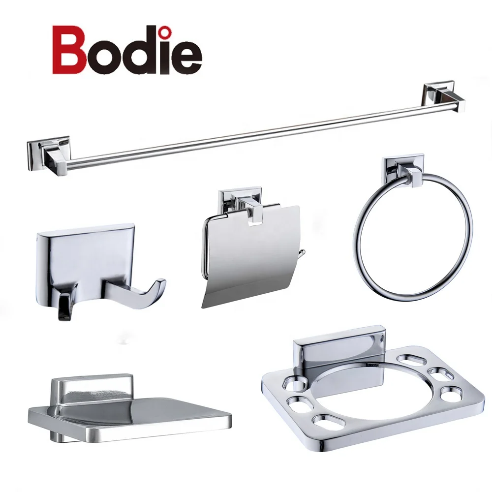 Square Design Zinc Alloy Chrome Bathroom Accessories 6 Pieces Set Buy