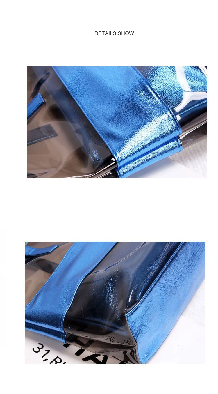Clear PVC Wallets And Handbag Set Tote Purse Bag PVC Handbags