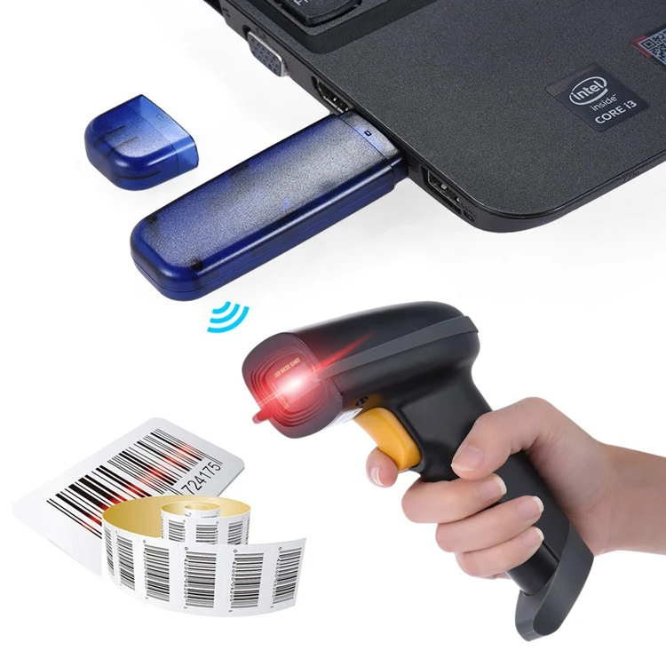 Factory Price 1d Wireless Laser Handheld Barcode Scanner With Memory Ce