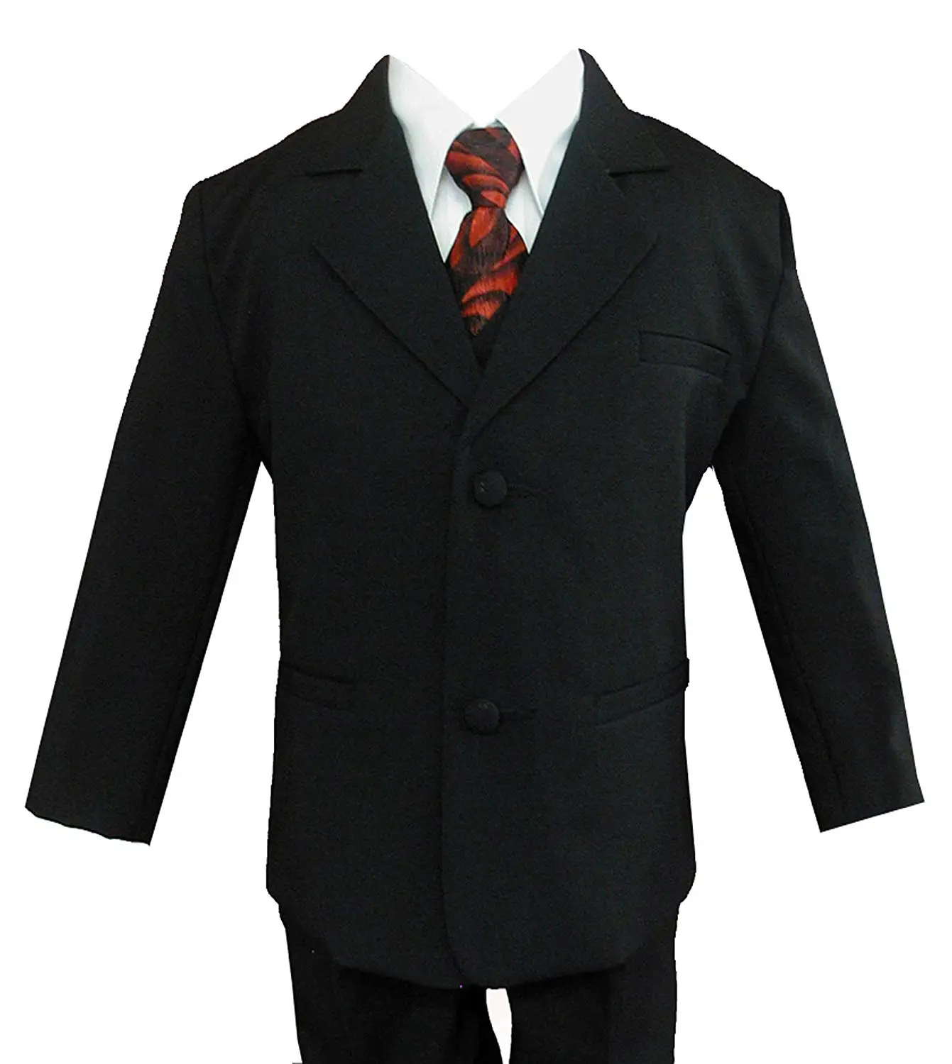 Gino Giovanni Boys Black Long Tie From Baby to Teen
