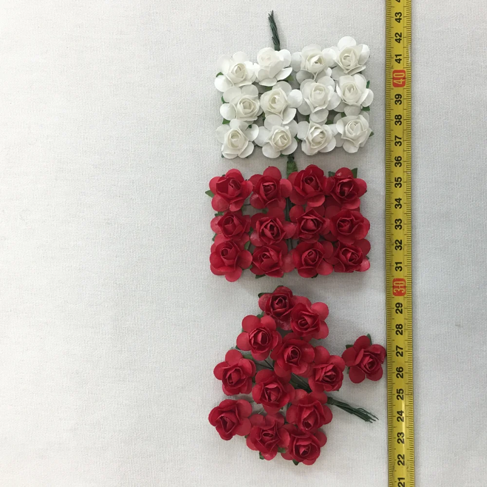 2cm Little Paper Flower Rose 12pcs / Bunch 144 Pcs / Bag For Wedding