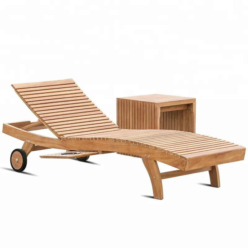 Luxury Modern Outdoor Hotel Pool Furniture Teak Wood Slats Bali Sun