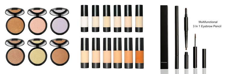 Popular 9 Color Shading Highlighter Powder Makeup Private Label Contour Palette