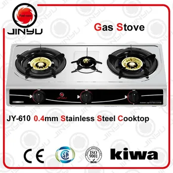 Sales Hot 3 Burner Electric Ignition Gas Stove With Stainless