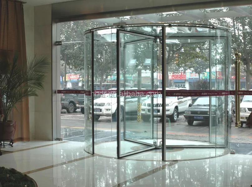 Revolving Tempered Glass Door Flat Sliding High Quality