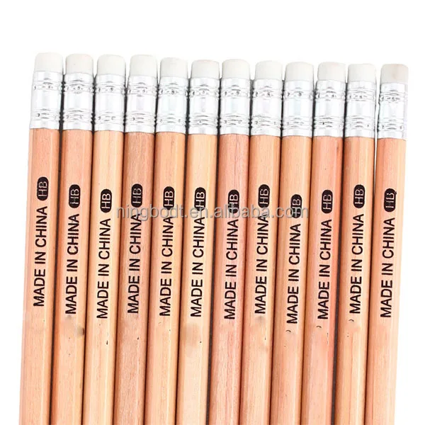 Personalised Printed HB Pencils with Erasers Natural Wood 1pc Gift Q1Y8 