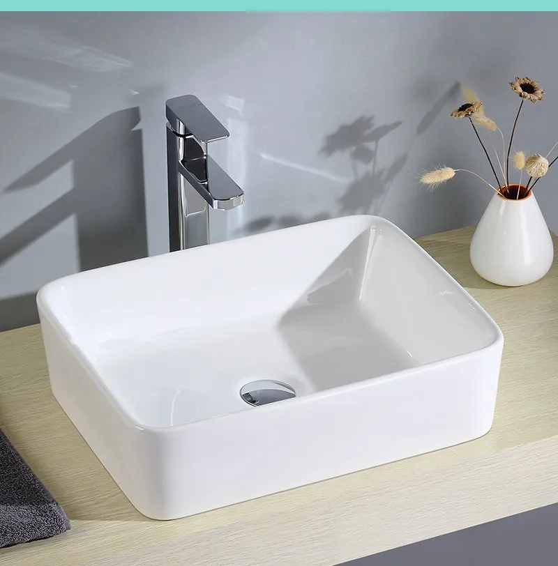 WM011 New style bathroom ceramic rectangular wash basin