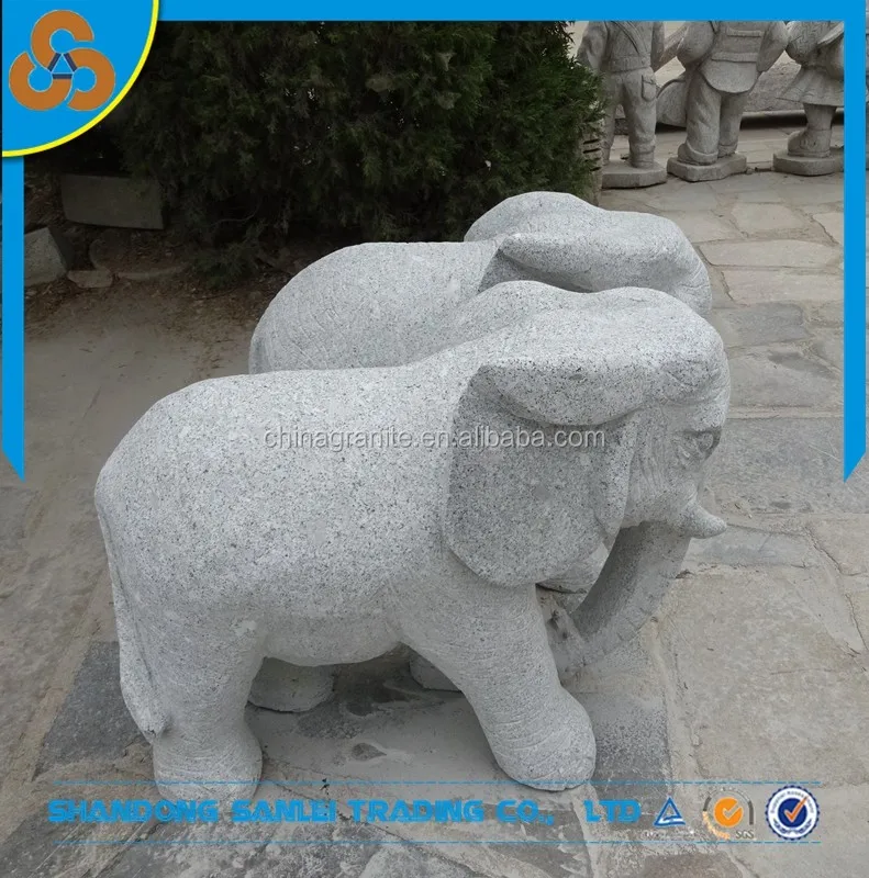 Outdoor Decoration Garden Stone Granite Statue Elephant Stone Sculpture