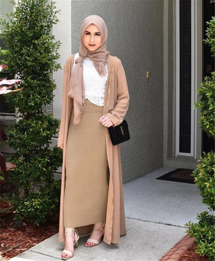 Fashion Light Brown Beautiful Girl Skirt Long Skirt For Muslim Women ...