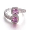 Cute Lovely Sterling Silver Pink Ring for Party