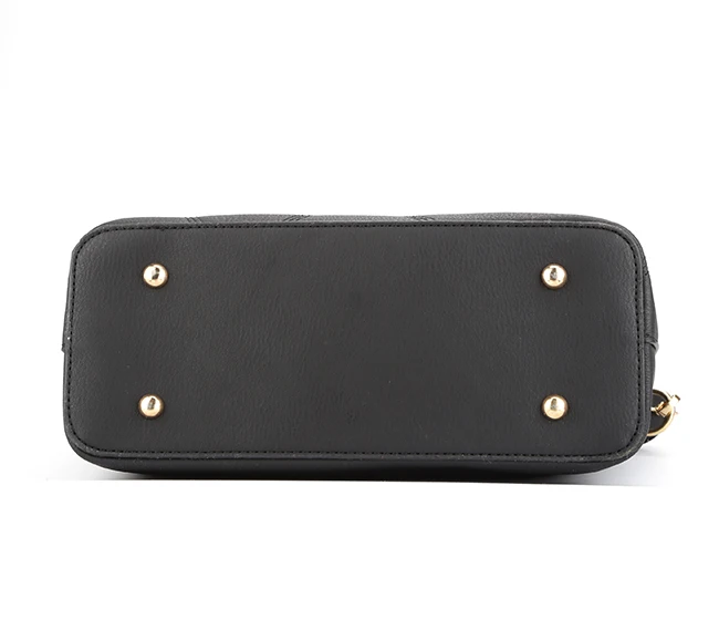 7429-Classic style two compartments hard handle women smooth PU handbags