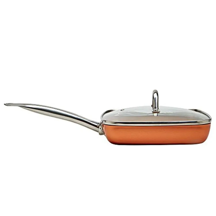 Aluminum Ceramic Square Frying Pan Copper Frying Pan Copper Square