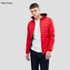 duck/cotton/ goose winter Adjustable hood and hem Two internal pockets Zip opening Functional pocket down Puffer Jacket In Red
