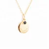 18k gold fashion accessories black spinel courage coin necklace 925