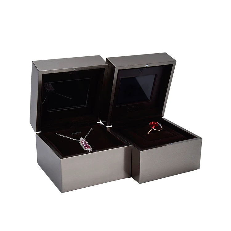 Hot Sale stainless steel pendant engagement ring jewelry box with light