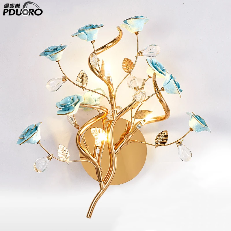 2018 new fancy modern crystal chain Wall lamps in china factory