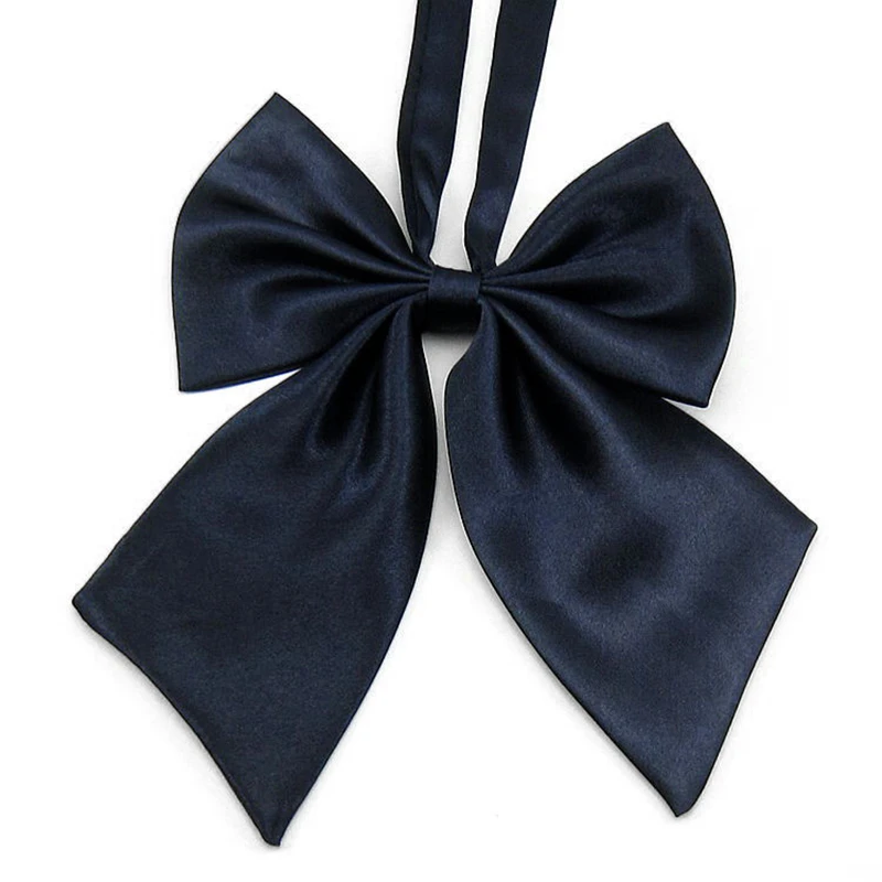 High quality polyester Lady tie collar flower cable tie Pure color bow tie for women