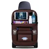 Luxury Leather Muti Function Universal Auto Car Seat Back Storage Bag Pockets Pouch Organizer Fordable Table