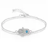 Wholesale hot sell alloy bracelet fatima palm bracelet two color with diamond bracelet for friend gift