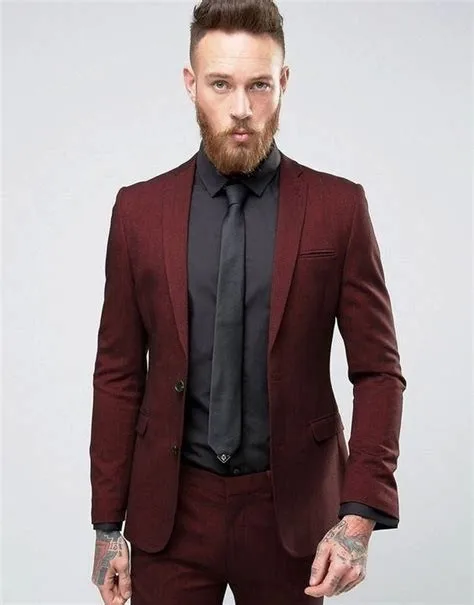 burgundy suit men