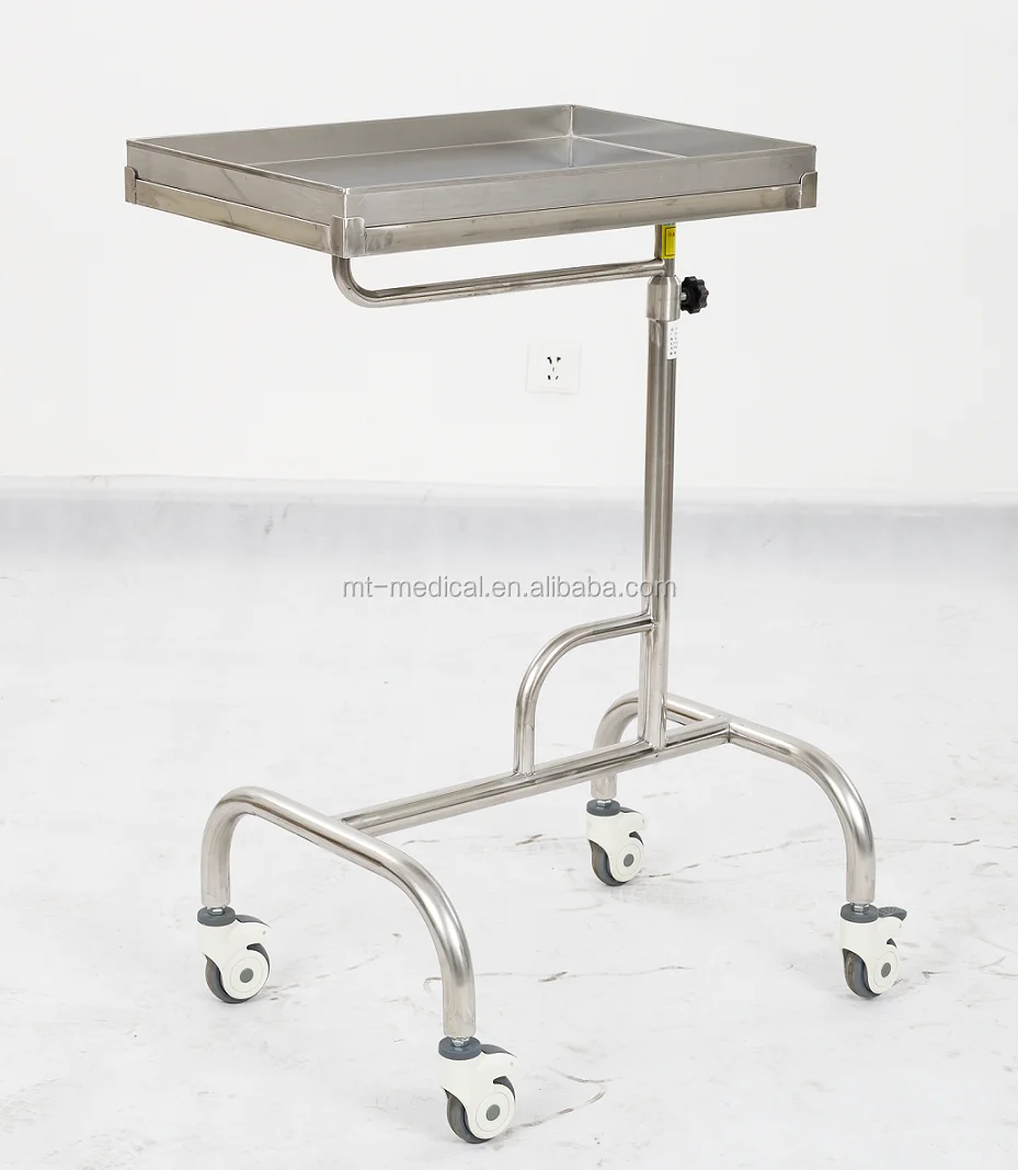FDA approved 304 stainless steel mayo table instrument trolley