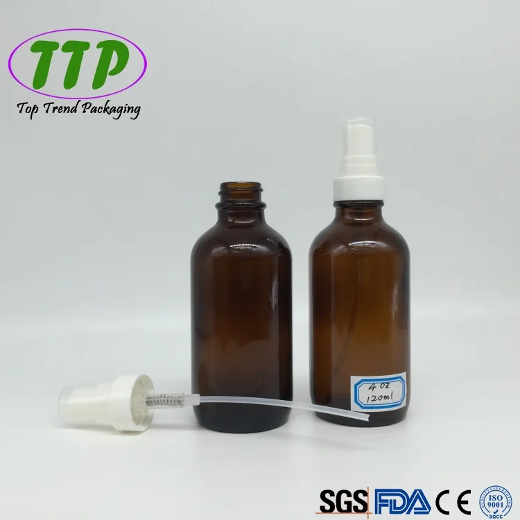 Amber 4oz 120ml Glass Spray Bottle for Essential Oil