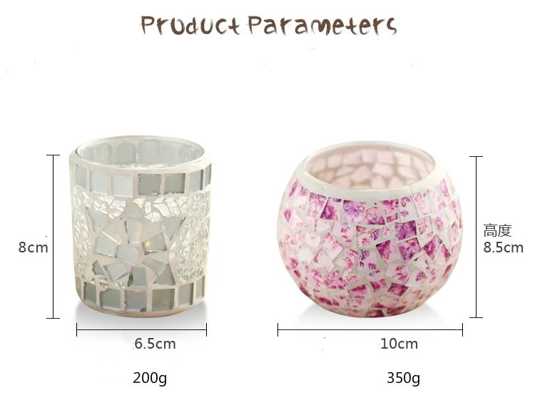 Unique turkish handmade glass mosaic candle holder for home decoration and wedding
