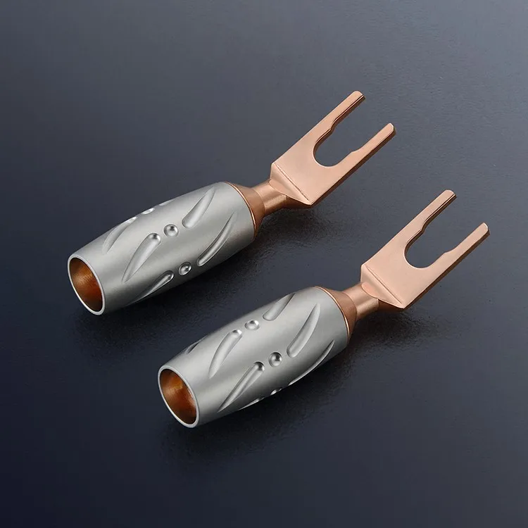 Speaker Cable Wire Banana Plug Connector Gold Plated Spade Banana To