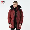 Winter men medium and long section hooded cotton clothing thicken windproof cotton wadded jacket