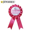 Custom made round rosette conference satin ribbon badge
