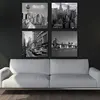 Canvas Painting Wall Art Picture 4 Panel New York City Landmark Painting Print on Canvas Modern Giclee Artwork Painting no frame