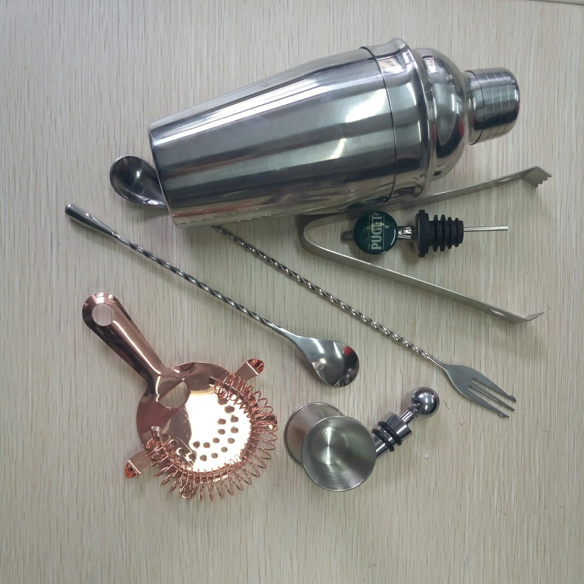 Stainless Steel Bartender Cocktail Shaker Bar Tools Complete Set With