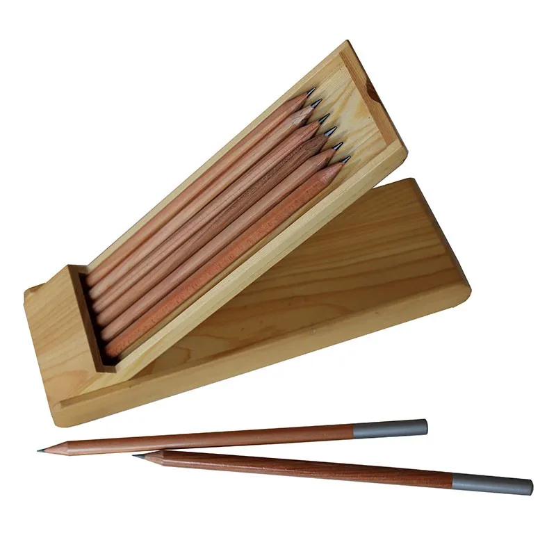 Natural Wooden Pencils With Customized Logo In Woody Box Buy Wooden