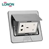 Stainless Brushed Steel Custom Pop Up floor mounted electrical outlet Socket